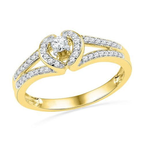 10K Yellow-gold 0.25CTW DIAMOND FASHION RING