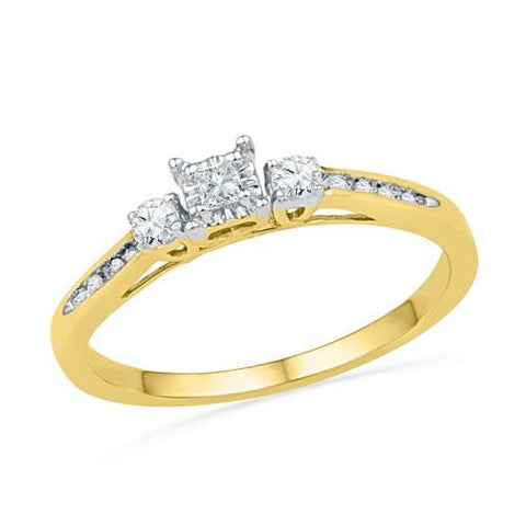 10K Yellow-gold 0.16CTW DIAMOND FASHION RING