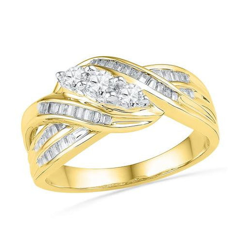 10K Yellow-gold 0.50CTW DIAMOND FASHION RING