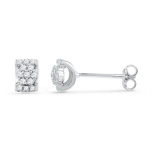 10KT White Gold 0.15CTW DIAMOND FASHION EARRING