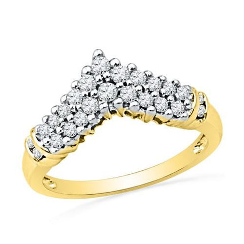 10K Yellow-gold 0.50CTW DIAMOND FASHION RING