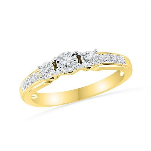 10K Yellow-gold 0.20CTW DIAMOND FASHION RING