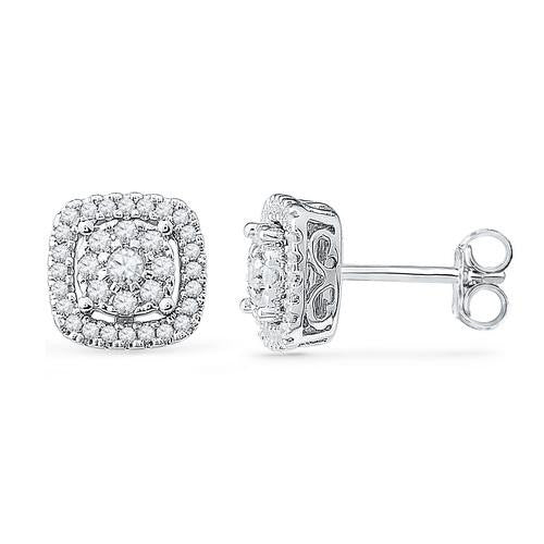 10KT White Gold 0.50CTW DIAMOND FASHION EARRING