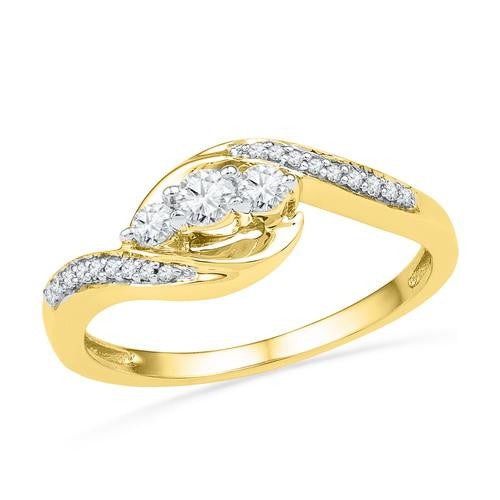 10K Yellow-gold 0.33CTW DIAMOND FASHION RING