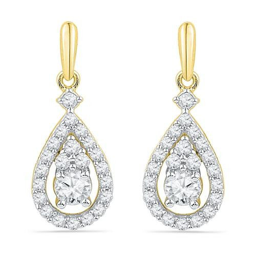 10K Yellow-gold 0.50CTW DIAMOND FASHION EARRING