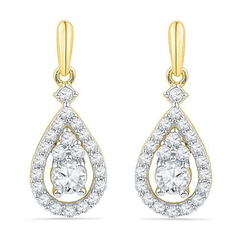 10K Yellow-gold 0.50CTW DIAMOND FASHION EARRING