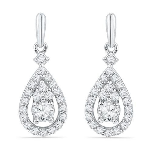 10KT White Gold 0.50CTW DIAMOND FASHION EARRING