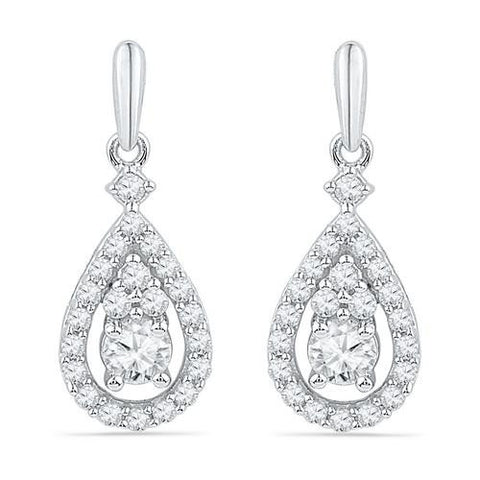 10KT White Gold 0.50CTW DIAMOND FASHION EARRING