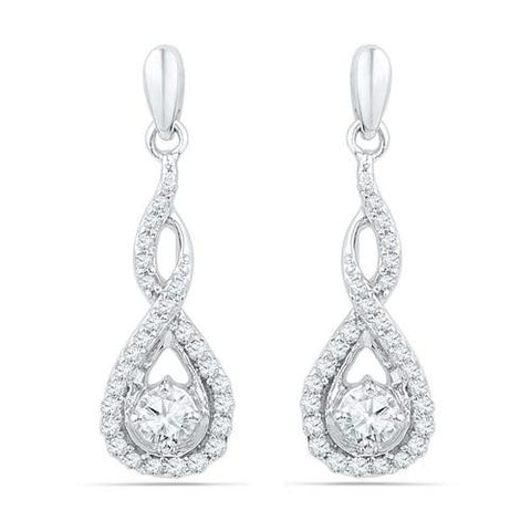 10KT White Gold 0.50CTW DIAMOND FASHION EARRING