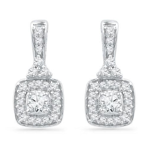 10KT White Gold 0.50CTW DIAMOND FASHION EARRING