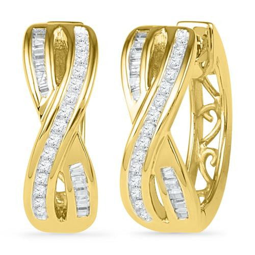 10K Yellow-gold 0.25CTW DIAMOND FASHION EARRING