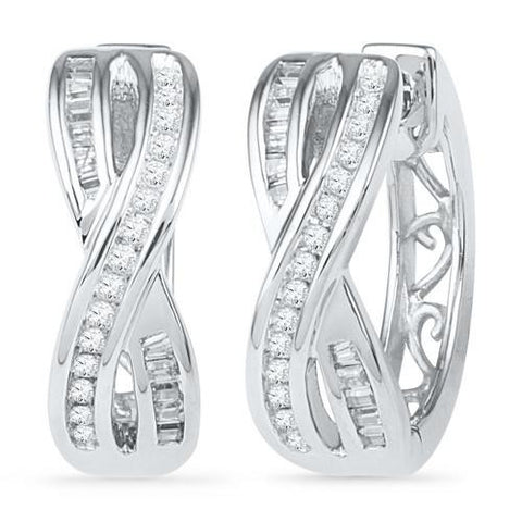 10KT White Gold 0.25CTW DIAMOND FASHION EARRING