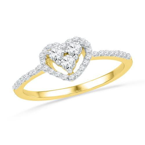 10K Yellow-gold 0.33CTW DIAMOND HEART RING