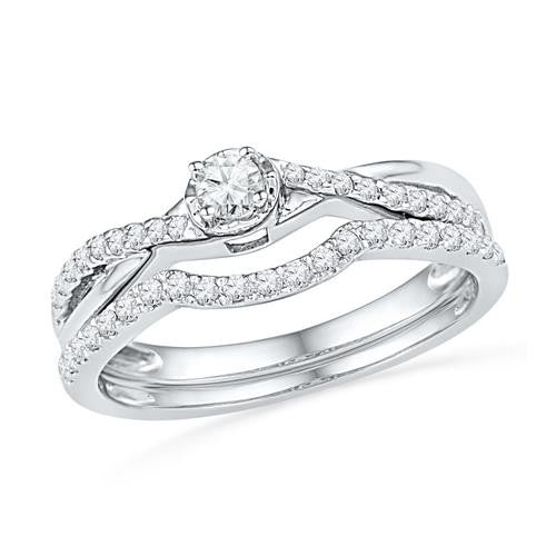 10KT White Gold 0.33CTW DIAMOND FASHION BRIDAL SET