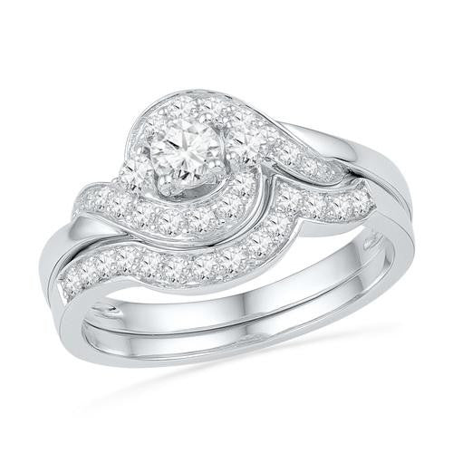 14KT White Gold 0.75CTW DIAMOND 0.20CT-CRD BRIDAL SET