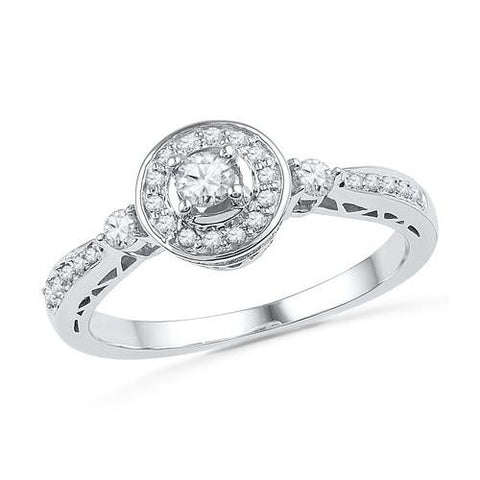 10KT White Gold 0.40CTW DIAMOND FASHION RING