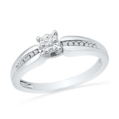 10KT White Gold 0.12CTW DIAMOND FASHION RING