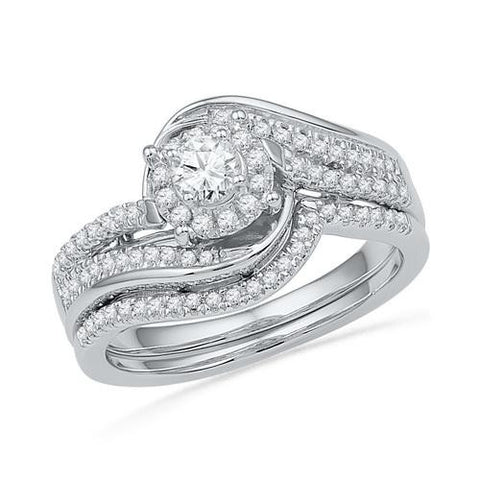 10KT White Gold 0.50CTW DIAMOND 0.20CT-CRD BRIDAL SET