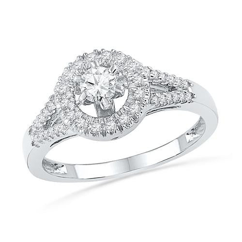 10KT White Gold 0.40CTW DIAMOND 0.20CT-CRD BRIDAL RING