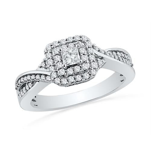 10KT White Gold 0.50CTW DIAMOND FASHION BRIDAL RING