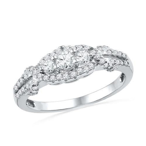 10KT White Gold 0.50CTW DIAMOND FASHION BRIDAL RING