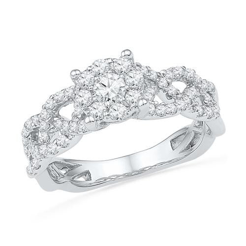 10KT White Gold 0.63CTW DIAMOND FASHION BRIDAL RING