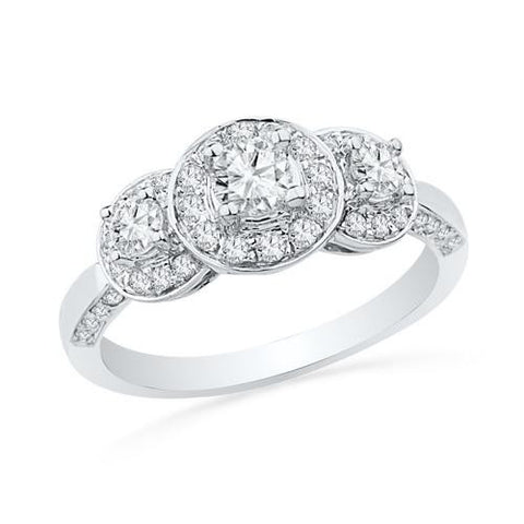 14KT White Gold 0.75CTW DIAMOND 0.22CT-CRD BRIDAL RING