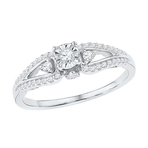 10KT White Gold 0.25CTW DIAMOND FASHION RING