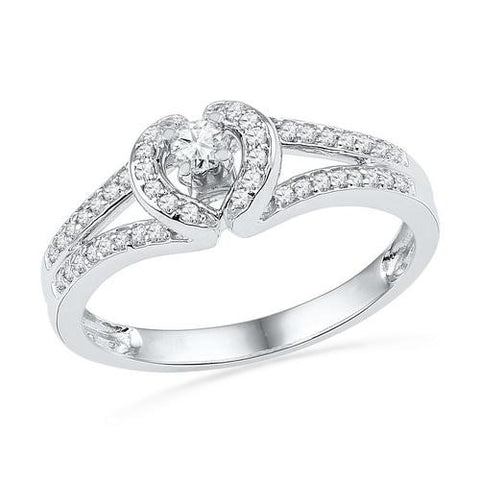 10KT White Gold 0.25CTW DIAMOND FASHION RING