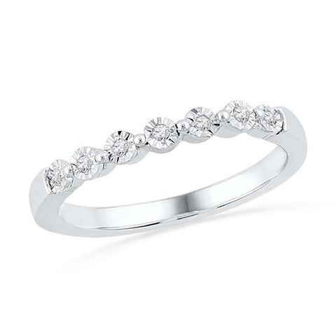 10KT White Gold 0.10CTW DIAMOND FASHION RING