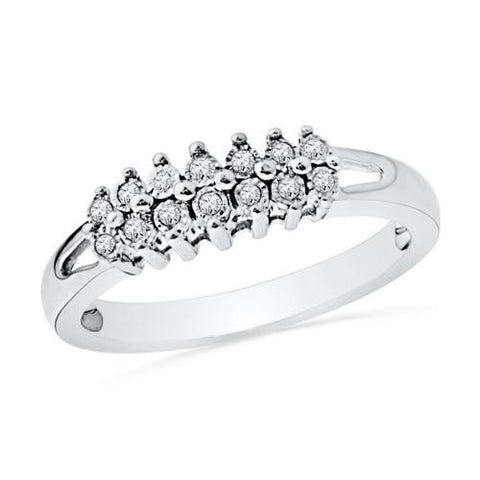 10KT White Gold 0.06CTW DIAMOND FASHION RING