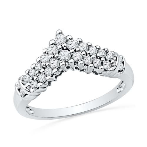 10KT White Gold 0.50CTW-Diamond FASHION BAND