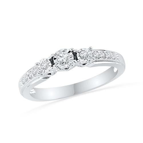 10KT White Gold 0.20CTW DIAMOND FASHION RING