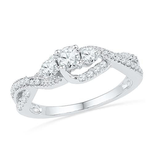 10KT White Gold 0.63CTW DIAMOND 0.20CT-CRD BRIDAL RING