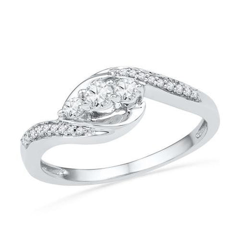 10KT White Gold 0.33CTW DIAMOND FASHION RING