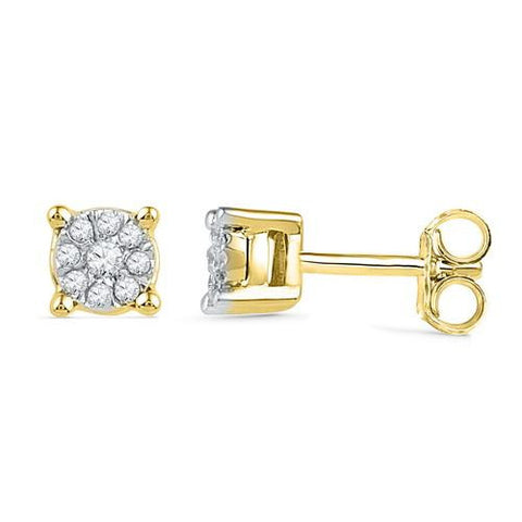 10K Yellow-gold 0.10CTW DIAMOND FASHION EARRING