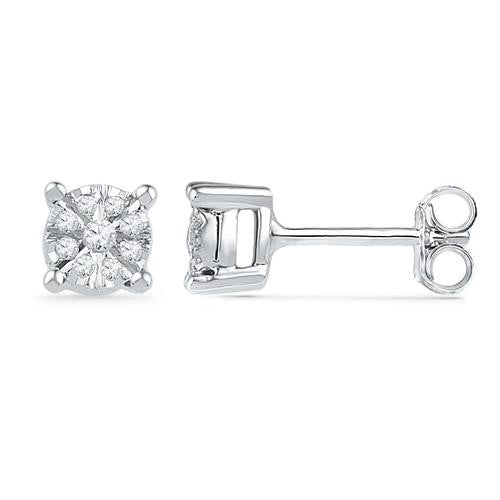 10KT White Gold 0.20CTW DIAMOND FASHION EARRING