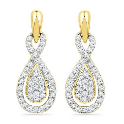 10K Yellow-gold 0.33CTW DIAMOND FASHION EARRING