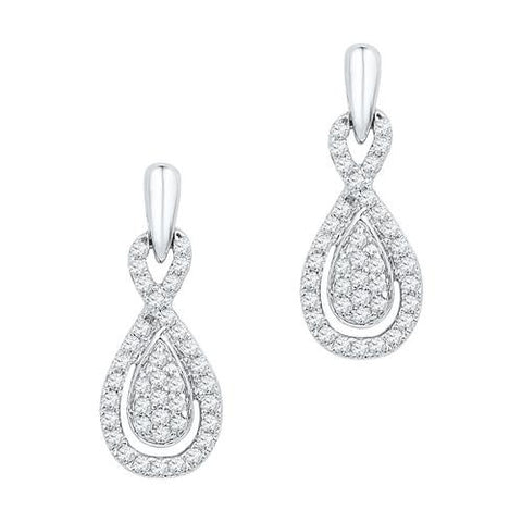 10KT White Gold 0.33CTW DIAMOND FASHION EARRING