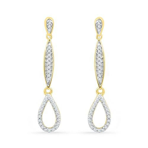 10KT White Gold 0.20CTW DIAMOND FASHION EARRING