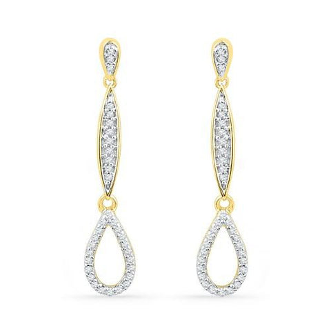 10KT White Gold 0.20CTW DIAMOND FASHION EARRING