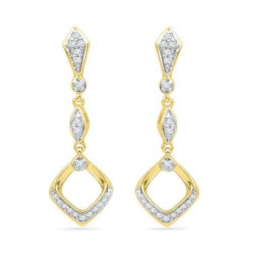 10K Yellow-gold 0.16CTW DIAMOND FASHION EARRING