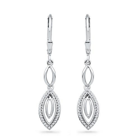 10KT White Gold 0.20CTW DIAMOND FASHION EARRING