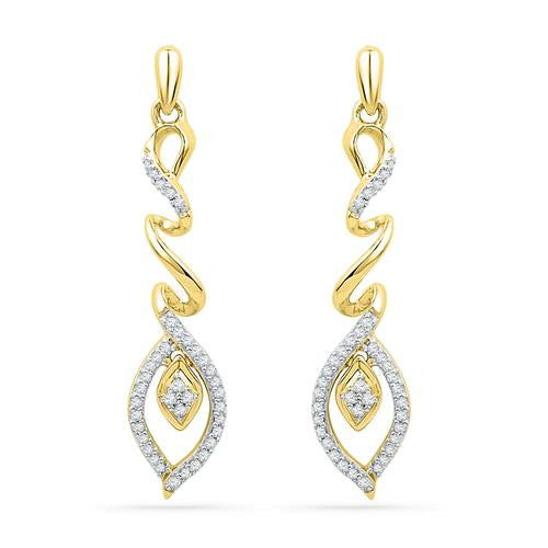 10K Yellow-gold 0.27CTW DIAMOND FASHION EARRING