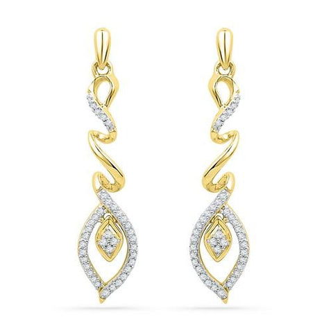 10K Yellow-gold 0.27CTW DIAMOND FASHION EARRING