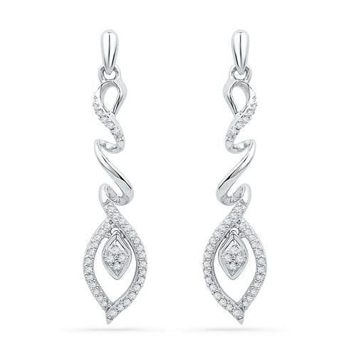 10KT White Gold 0.27CTW DIAMOND FASHION EARRING