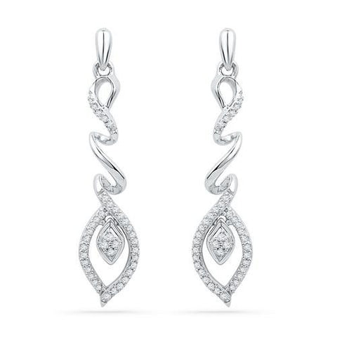 10KT White Gold 0.27CTW DIAMOND FASHION EARRING