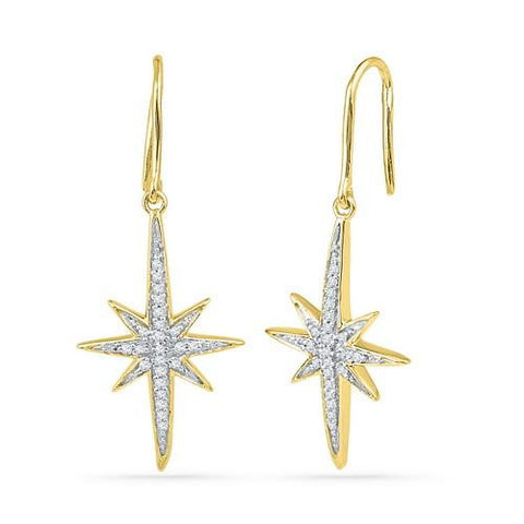 10K Yellow-gold 0.16CTW DIAMOND FASHION EARRING