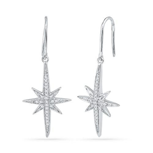 10KT White Gold 0.16CTW DIAMOND FASHION EARRING