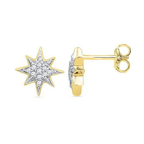 10K Yellow-gold 0.10CTW DIAMOND FASHION EARRING